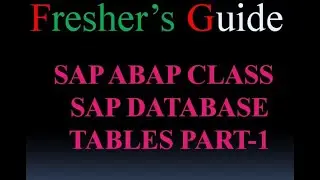 SAP ABAP Database Tables - 1