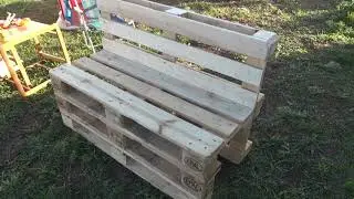 Garden furniture made from pallets. Bench and table.