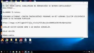 0xc000007b hatası çözümü Kurtulma %100