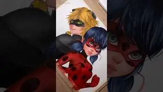 artist @ IG _morchu bringing her portraits of Miraculous Ladybug and Cat Noir to life