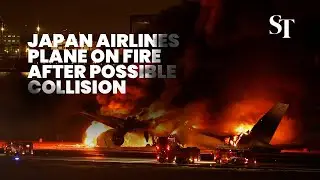 Japan Airlines plane catches fire after possible crash with coast guard aircraft