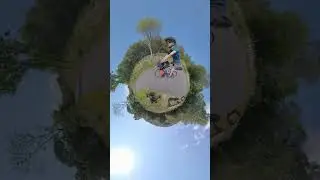 Tiny Planet Bike Packing 😅 #shorts