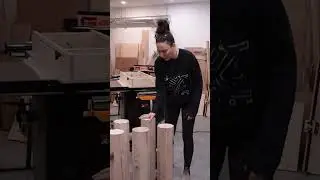A little snippet from my latest YouTube video… making the table legs round on the table saw lathe!
