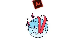 Как нарисовать зимнюю простую иллюстрацию в Adobe Illustrator.