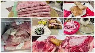Глобальная Заморозка домашней свинины 🥩🐷Заготавливаю мясо и солю сало🐖