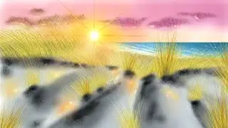 How to paint a beach scenery step by step with paint3D