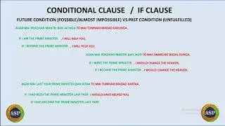 Comparison among all the 3 conditional clauses