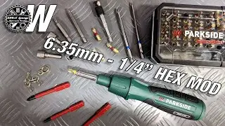 PARKSIDE 1000V Screwdriver MOD to HEX 1/4" 6.3mm Bits Inserts - PASD 4 B2