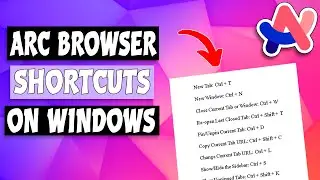 Keyboard Shortcuts In Arc Browser on Windows 11