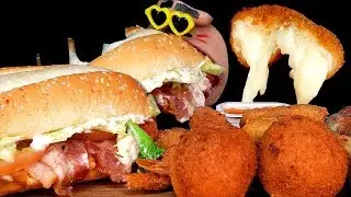 MUKBANG Burger King 'BLT Long Chicken Burger'. 버거킹 BLT 롱 치킨버거 먹방! ASMR EATING SOUNDS