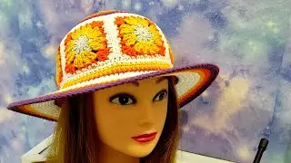 ШЛЯПА, ПАНАМА ИЗ МОТИВОВ КРЮЧКОМ 2ЧАСТЬ.  Подробное видео для начинающих.