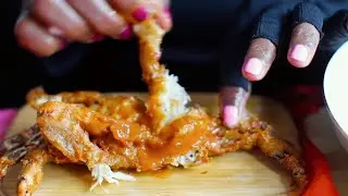 FRIED CRABS CRUNCHY ASMR EATING SOUNDS 🦀