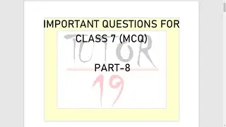 CLASS 7|| MATHS NCERT|| IMPORTANT QUESTIONS|| PART 8.