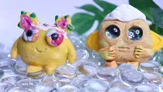 I made a Clay Creature with glass eyes.