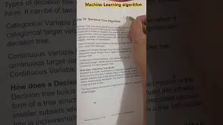 Decision tree algorithm #machinelearning  #datascience #algoritmayoutube #python #coding #shortfeed