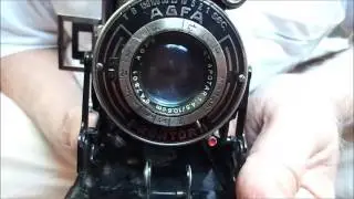 Máquina fotográfica Agfa Billy - 1939/1946 com estojo funcionando