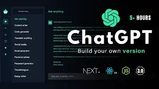 Build ChatGPT 3.0 With Next Js, React Js, OpenAI and Web3.0