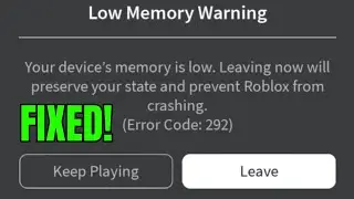 ROBLOX Device Memory is Low Issue Fixed | device low memory Warning | 2025