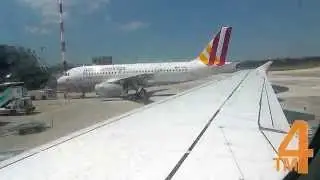 Lufthansa Airbus A321 Landing and Taxi Naples Intl
