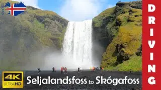 Driving in Iceland 3: From Seljalandsfoss to Skógafoss waterfall | 4K 60fps