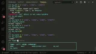 Learning Python - Sets & Tuples