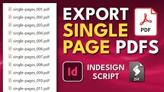 InDesign Script PDF Export Single Pages