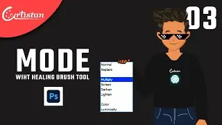 Color and luminosity mode with spot healing brush tool | Photoshop