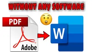 Convert PDF to MS WORD|| convert pdf to MS Word without any software || URDU