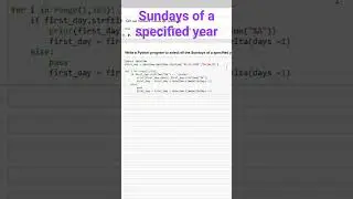 2.93 Write a Python program to select all the Sundays of a specified year #pythontutorial #coding