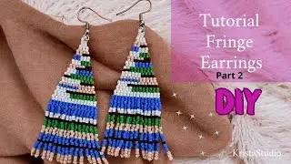 Beaded fringe earrings Part 2 (brick stitch)
