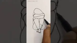 how to draw a sad girl easily ॥#art #drawing #shorts