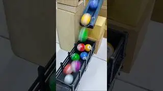 Marble Run Race ASMR - Wooden Wave Course Colorful Marbles #126 #marblerunrace #marblerunandmore