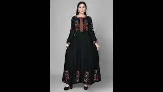 embroidered long flared kurta for women #shorts