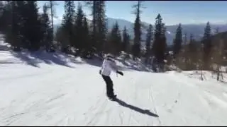 Впервые на скейте по снежной трассе