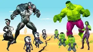 FAMILY HULK VS FAMILY VENOM Rescue Iron Spiderman | LIVE ACTION STORY