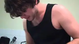 Sam Drinking BBQ Sauce