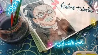 Anime Paint | How to make Genya Shinazugawa water color painting | Step by step anime tutorial