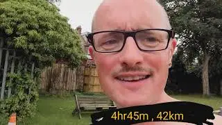 4hr45m in and 42km