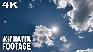 Most Beautiful Footage Of Sun And Clouds On Blue Sky | 4K ULTRA HD