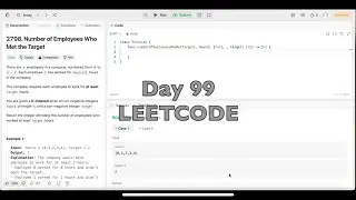 Day 99: LeetCode Problem 2798. Number of Employees Who Met the Target - Swift