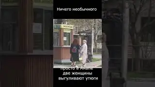 две женщины выгуливают утюги