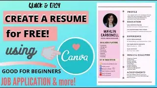 How to Create Your Resume For Free In Canva | #canvaresumetutorial #canva #canvafreetemplates