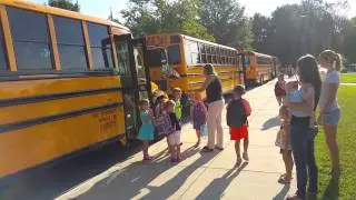 Vanessa 1st day of Kindergarten, 1st time on bus