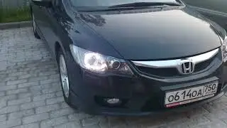 Вставил линзы в фары Honda Civic 8