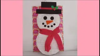 como hacer una piñata de un muñeco de nieve 