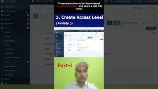 How to create Access Level in Joomla 5 | Part -1 | #joomla #joomla5