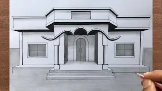 How to Draw a House in 1 Point Perspective