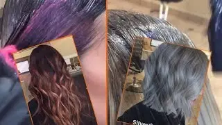 ombre hair rose & silver by @paintedhair