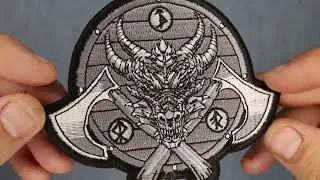 Viking Dragon and Axes Patch (P7857)