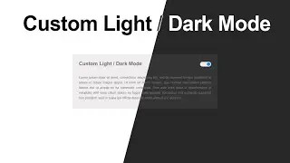 Custom Light / Dark Mode | HTML | CSS | jQuery